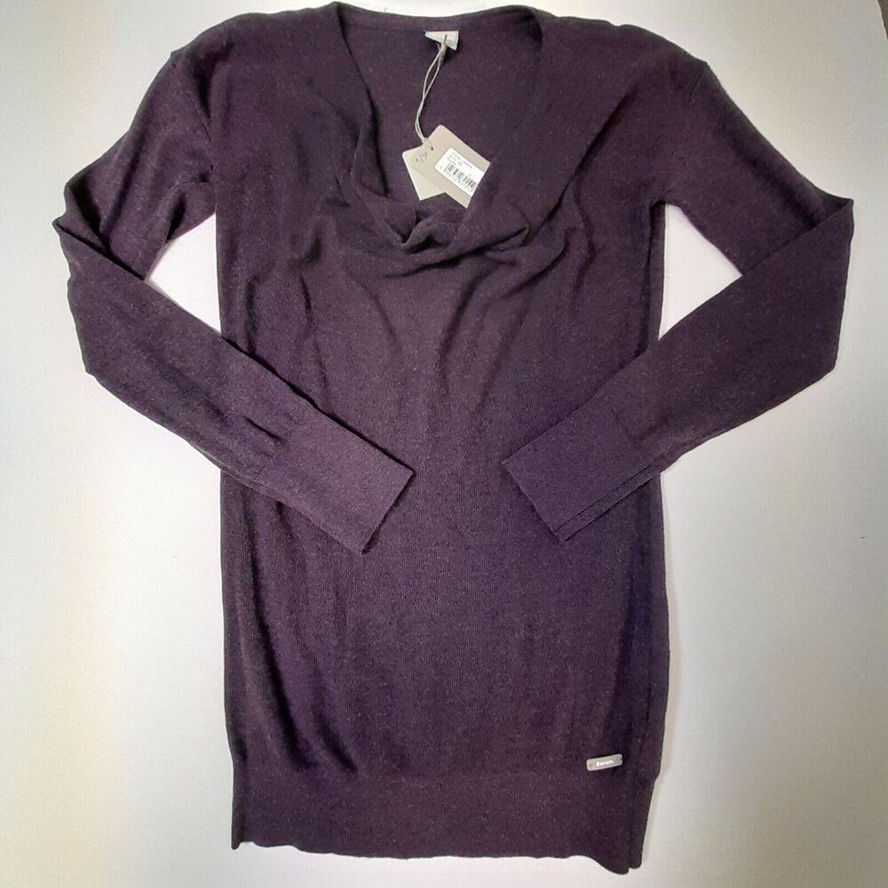 Bench Womens Sweater Dress Size Small Midi Long Sleeve Ruched Neck
